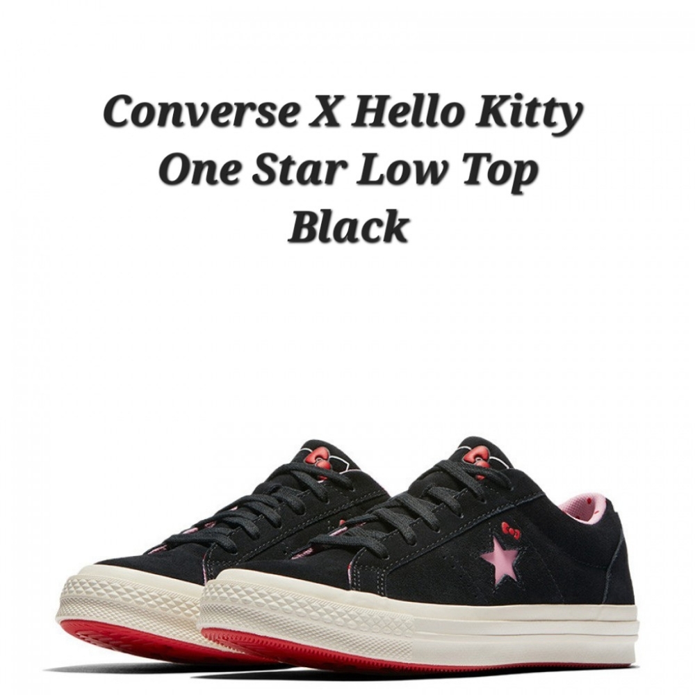Rare Converse x Hello Kitty One Star Low Top Black Suede Men’s 6 Women’s 8